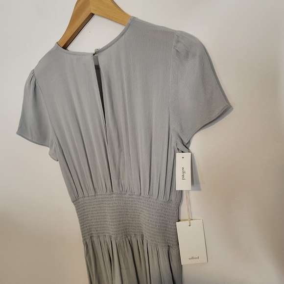 NWT Aritzia Wilfred Gray Short Sleeeves Side Slit Maxime Dress Size XXS - Picture 5 of 11